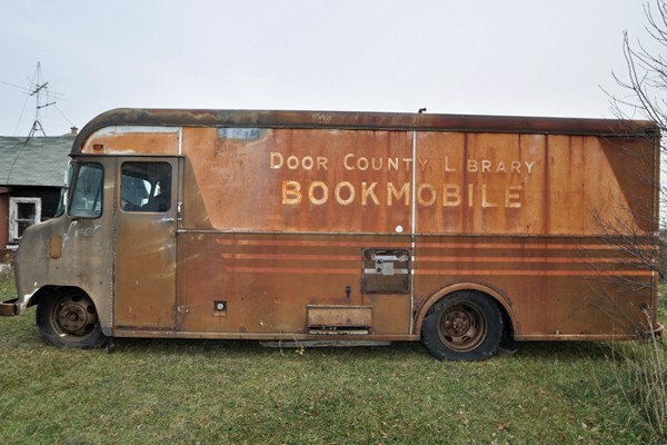 Door County Bookmobile on John Enigl's property.